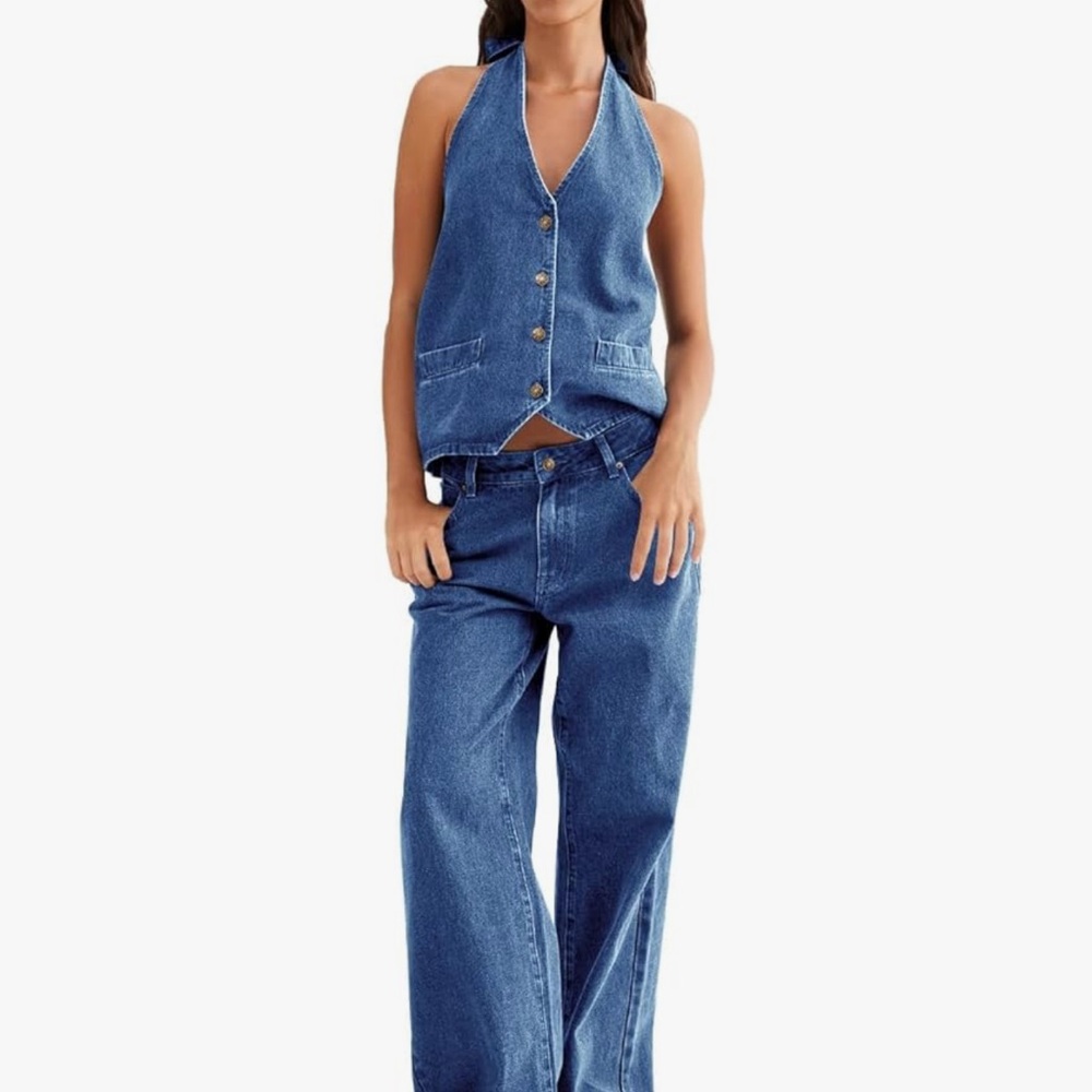 Denim two piece set